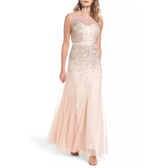 Adrianna Papell Dresses & Skirts - New Adrianna Papell beaded illusion gown blush 14P Adrianna Papell Dresses & Skirts - New Adrianna Papell beaded illusion gown blush 14P